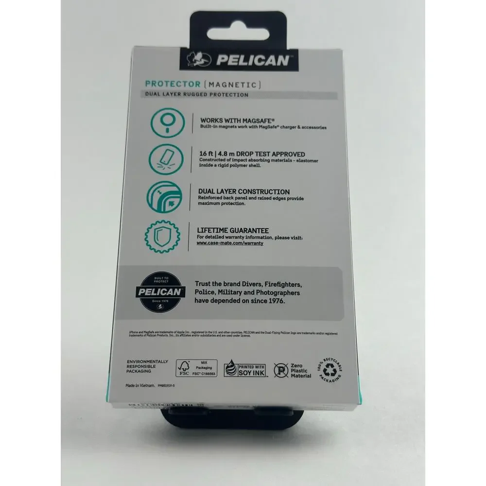 Pelican Protector Magnetic iPhone 16 Plus Black MagSafe Case NWT MSRP: $50.00